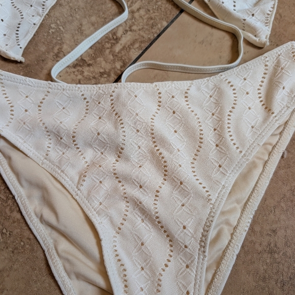 Samiol Medium NWT Beige Cutout Lace-Up Tankini Swimsuit - Picture 4 of 5